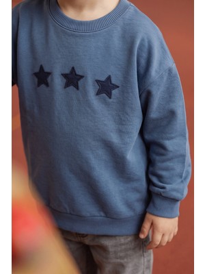 Cigit İnce Mevsimlik Sweatshirt 1-7 Yaş İndigo Mavi