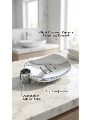 Krom Kaplama Tepe Yağmurlama Duş Seti Robotu Sürgülü Sabunluğu Yedek Parça