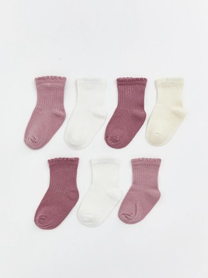 Lc Waikiki Yeni Sezon Lila Basic Kız Bebek Soket Çorap 7'li
