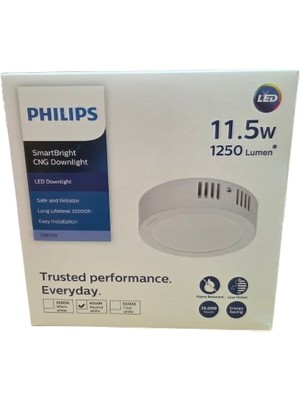 Philips Sıvaüstü Küçük Model Tavan Lamba 11,5W 4000K (Beyaz ile Sarı Arası Işık) 1250 Lümen 16,5 cm Çap Plastik Gövde