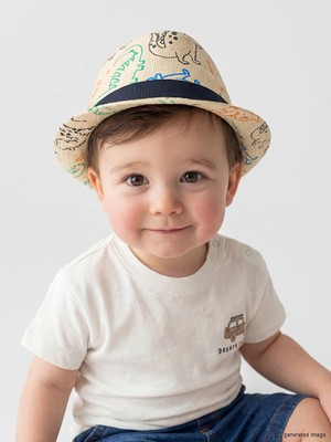 Lc Waikiki Yeni Sezon Bej Baskılı Erkek Bebek Fötr Şapka