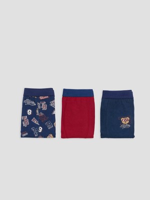 Lc Waikiki Yeni Sezon Lacivert Baskılı Erkek Çocuk Boxer 3'lü