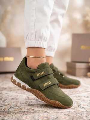 Labrona Kadın Renkli Tabanlı Cırt Cırtlı Sneaker Yürüyüş Ayakkabısı