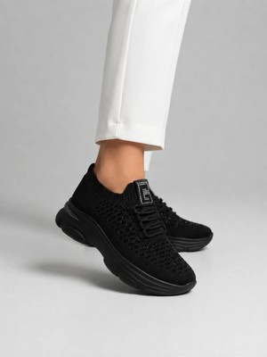 Labrona Kadın Yazlık Sneakers Yüksek Tabanlı Bağcıklı Yürüyüş Ayakkabısı