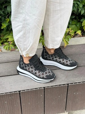 Labrona Kadın Desenli Bağcıklı Slip-On Yürüyüş Ayakkabısı