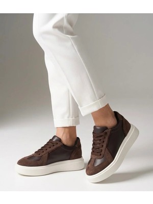 Labrona Kadın Yüksek Tabanlı Bağcıklı Yürüyüş Ayakkabısı Sneakers