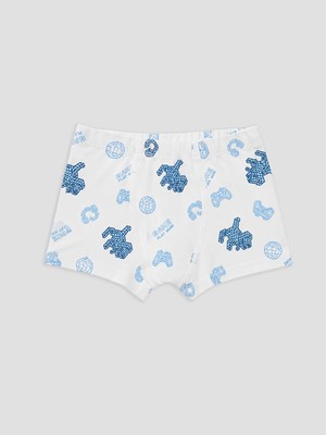 Lc Waikiki Yeni Sezon Beyaz Baskılı Erkek Çocuk Boxer