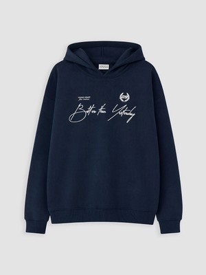 Lc Waikiki Yeni Sezon Lacivert Baskılı Erkek Çocuk Kalın Sweatshirt