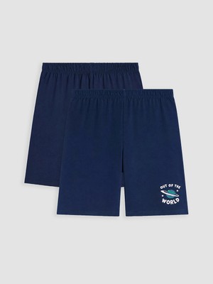Lc Waikiki Yeni Sezon Lacivert Baskılı Erkek Çocuk Pijama Altı 2'li