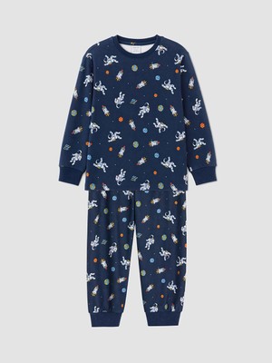 Lc Waikiki Yeni Sezon Lacivert Baskılı Erkek Çocuk Pijama Takım