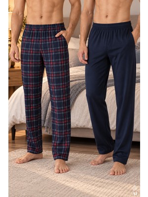 Koza İç Giyim Erkek Pamuklu 2'li Tek Alt Pijama