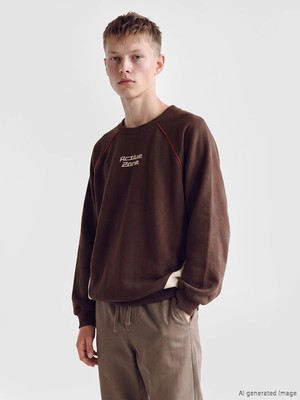 Lc Waikiki Yeni Sezon Kahverengi Baskılı Erkek Çocuk Sweatshirt