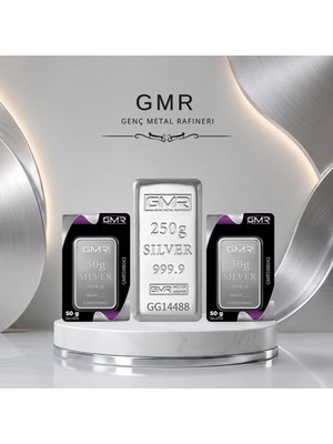 GMR Sertifikalı 350 gr Külçe Gümüş 999 Ayar