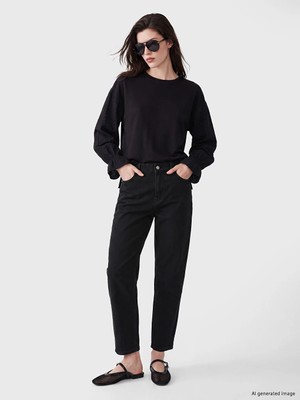 Lc Waikiki Yeni Sezon Siyah Balloon Fit Kadın Jean Pantolon
