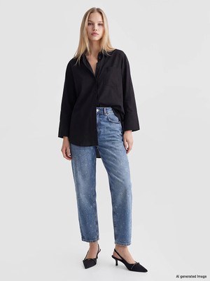 Lc Waikiki Yeni Sezon Indigo Barrel Fit Kadın Jean Pantolon
