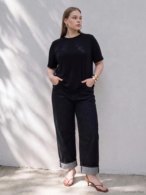 Lc Waikiki Yeni Sezon Siyah Barrel Fit Kadın Jean Pantolon