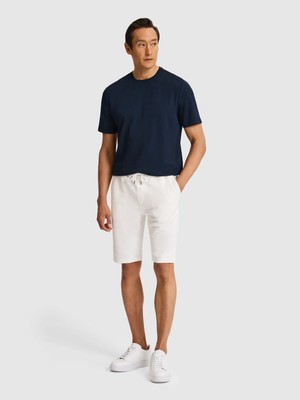 Cacharel White Slim Fit Cotton Blend Waffle Shorts