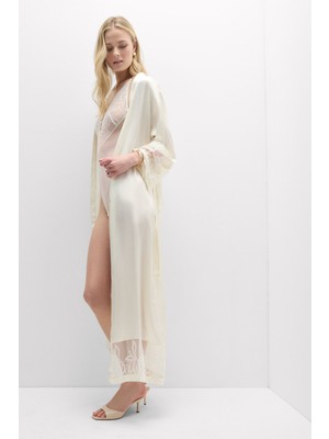 Intimissimi My Forever Love Silk And Lace Long Robe
