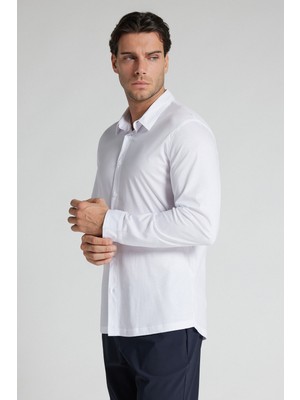 Intimissimi Mercerized Cotton Long Sleeve Shirt Filo Premium