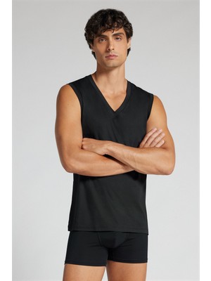 Intimissimi Mercerized Cotton V-Neck Sleeveless Tank Top Filo Premium