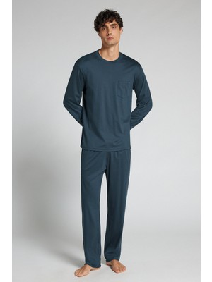 Intimissimi Mercerized Cotton Long Pajamas Filo Premium