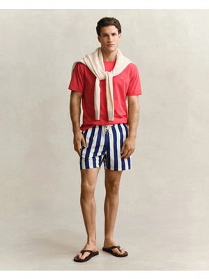 Gant Men's Navy Striped Logo Swim Shorts