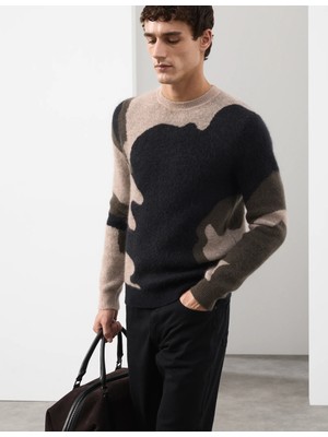 Marks & Spencer Merino Wool Blend Patterned Knit Sweater