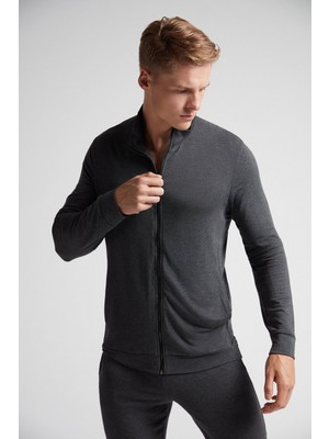 Intimissimi Silk And Modal Zip-Up Sweatshirt