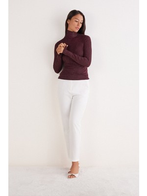 Intimissimi Turtleneck Cashmere And Lamé Blend Light Modal Sweater