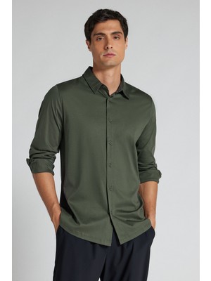 Intimissimi Mercerized Cotton Long Sleeve Shirt Filo Premium