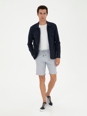 Cacharel Light Blue Regular Fit Drawstring Waist Shorts