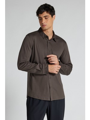 Intimissimi Mercerized Cotton Long Sleeve Shirt Filo Premium