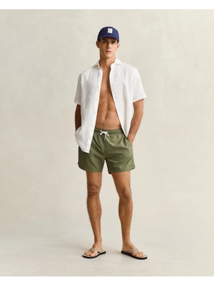 Gant Men's Green Solid Logo Swim Shorts