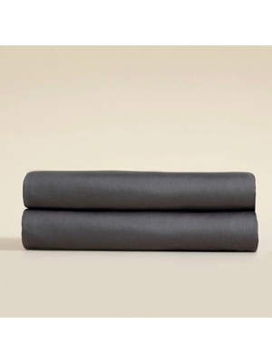Chakra Alana %100 Cotton Double Fitted Sheet 160X200 cm Dark Grey