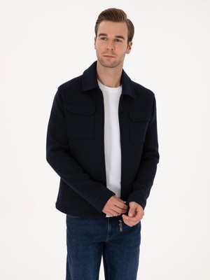 Cacharel Navy Melton Pea Coat