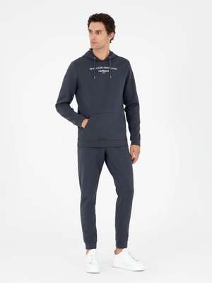 Cacharel Anthracite Jogger Fit Elastic Cuff Cotton Blend Sweatpants
