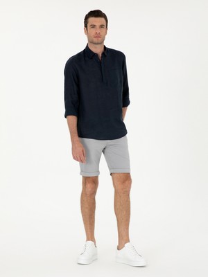Cacharel Grey Regular Fit Drawstring Waist Shorts