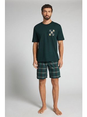 Intimissimi Xox Beer Print Cotton Short Pajamas