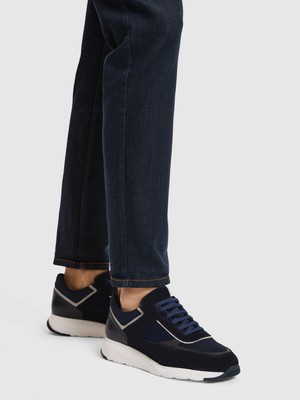 Cacharel Navy %100 Leather Sneakers