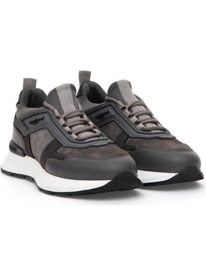 Cacharel Grey %100 Leather Sneakers
