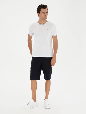 Cacharel Navy Slim Fit Cargo Pocket Shorts