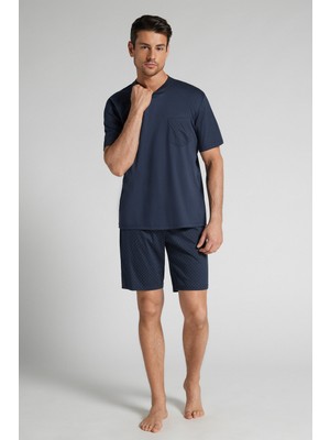 Intimissimi Mercerized Cotton Polka Dot Shorts Pajamas Filo Premium