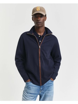 Gant Men's Navy Regular Fit Zip-Up Cardigan