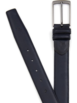 Cacharel Navy Classic Leather Belt