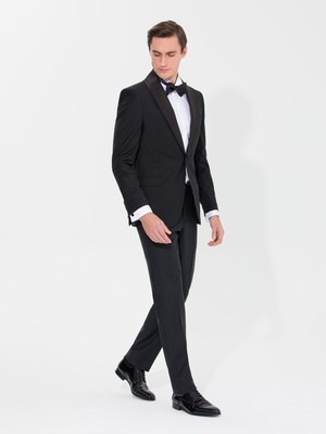 Cacharel Black Slim Fit Tuxedo Jacket