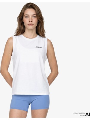 Brooks Graphic Tank Women's White Tank Top