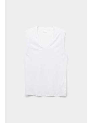 Intimissimi Mercerized Cotton V-Neck Sleeveless Tank Top Filo Premium