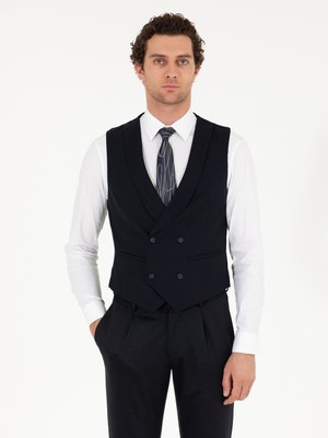 Cacharel Navy Slim Fit Vest