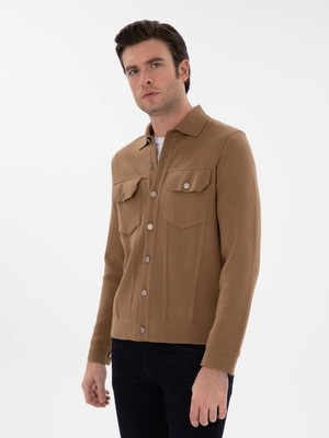 Cacharel Camel Regular Fit Knit Cardigan
