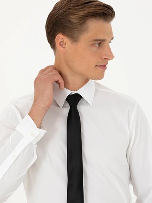 Cacharel White Slim Fit Cotton Classic Shirt
